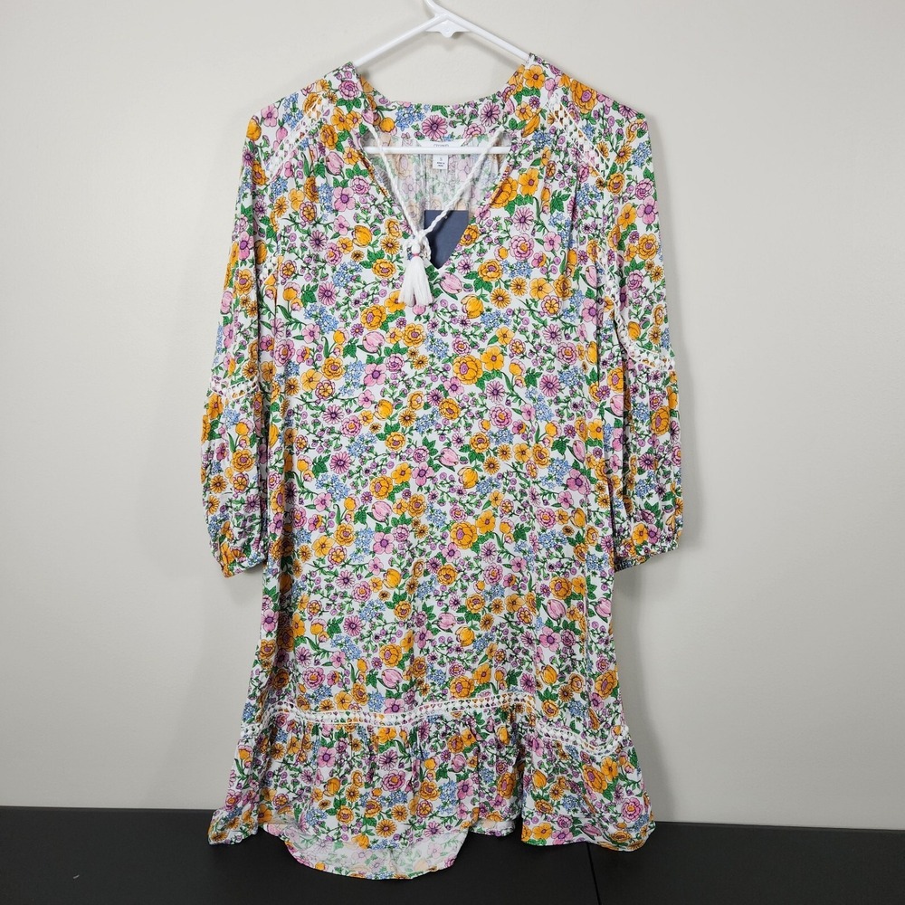 NWT‎ CROWN AND IVY PEASANT DRESS FLORAL MULTICOLOR SIZE SMALL S PREPPY